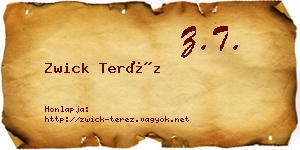 Zwick Teréz névjegykártya